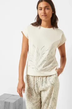 Женская жемчужная футболка TIARA Жемчужный XS Etam 6539497