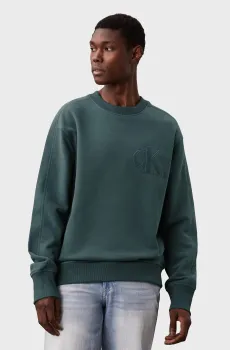 Мужской серый свитшот CK APPLIQUE CREW NECK Серый S Calvin Klein Jeans J30J325634