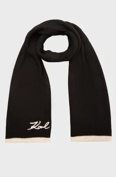 Женский черный шарф K SIGNATURE KNIT SCARF Черный ONESIZE Karl Lagerfeld 246W3307