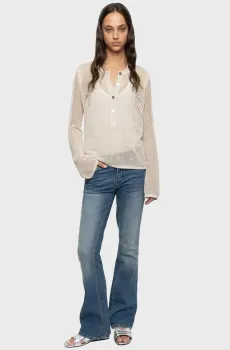 Женская белая кофта Mandala Белый M ZADIG&VOLTAIRE KWSW02967_VANILLE