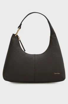 Женская темно-коричневая кожаная сумка SLOUCHY LEATHER SHOULDER Коричневый ONESIZE Calvin Klein LV04F3657G