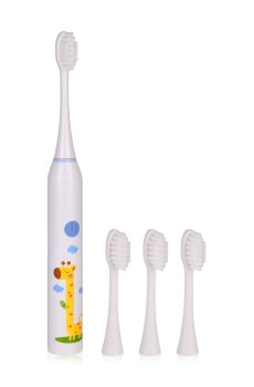 Детская электрическая зубная щетка, белая с рисунком жирафа, 1 шт