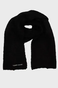 Женский черный шарф TJW LINEAR LOGO TEDDY SCARF Черный ONESIZE Tommy Jeans AW0AW16789