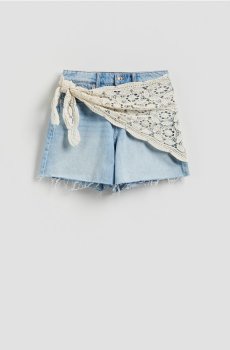 Reserved - LADIES` SHORTS & BELT - синій - 873JH-05J