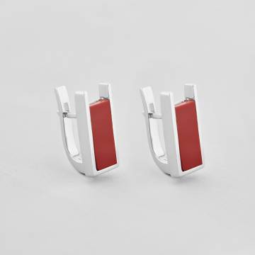 Серебряные серьги Minimal 1841-red Серебряные серьги Minimal 1841-red