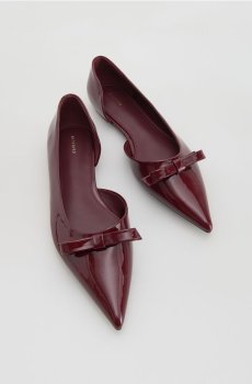 Reserved - Балетки з бантиком - буряковий - 423ID-83X