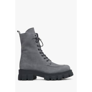 Черевики осінні нубукові сірі Estro ER00113497