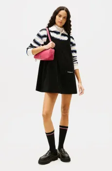 Женский черный вельветовый сарафан CORD PINAFORE Черный M Tommy Jeans DW0DW22463
