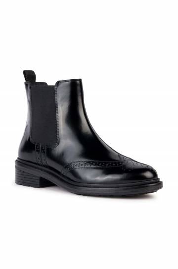 Кожаные полусапоги Geox D WALK PLEASURE D женские цвет чёрный на плоском ходу D36TGD 00038 C9999 Кожаные полусапоги Geox D WALK PLEASURE D женские цвет чёрный на плоском ходу D36TGD 00038 C9999