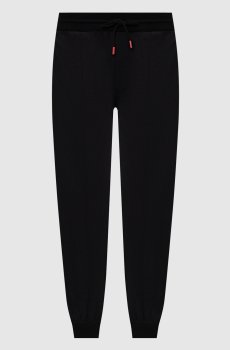 Черные джоггеры с шелком