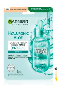 Тканевая алоэ-маска для лица GARNIER Skin Naturals Hyaluronic Aloe, 28 г