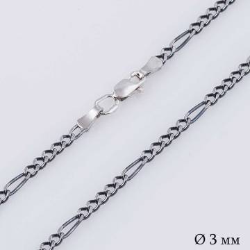 Серебряная черненая цепочка плетение Фигаро 5+1 12673ч Серебряная черненая цепочка плетение Фигаро 5+1 12673ч