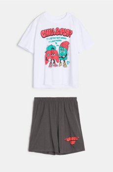 Двокомплектна піжама з геймерським мотивом - білий