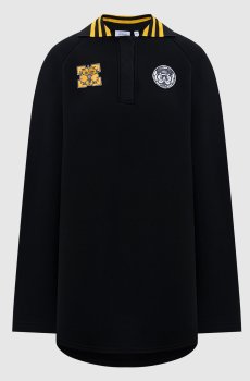 Черное платье мини с логотипом