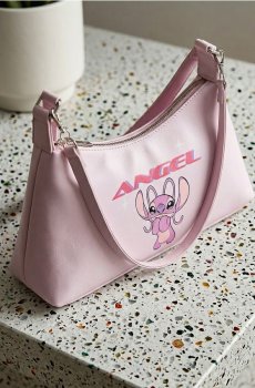 Маленька сумка на плече з ланцюжком Stitch - пастельний рожевий