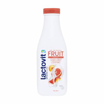 Гель для душа Lactovit Shower Gel Fruit Energy Персик и грейпфрут, для сухой кожи, 600 мл