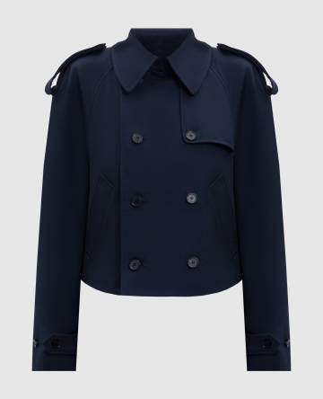 Синий двубортный жакет из шерсти Синий двубортный жакет из шерсти