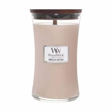 Ароматическая свеча в стакане WoodWick Hourglass Candle Vanilla & Sea Salt, 609 г Ароматическая свеча в стакане WoodWick Hourglass Candle Vanilla & Sea Salt, 609 г