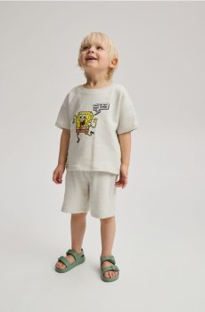 Reserved - Бавовняний комплект SpongeBob - світло-сірий - 703HN-09X