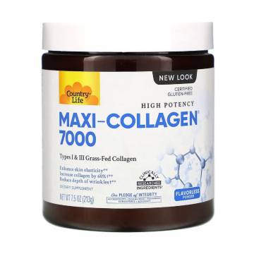 Коллаген Country Life Maxi-Collagen 7000 мг, в порошке, 213 г