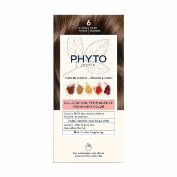 Безаммиачная крем-краска для волос Phyto PhytoColor Coloration Permanente 6 Темно-русый, 112 мл Безаммиачная крем-краска для волос Phyto PhytoColor Coloration Permanente 6 Темно-русый, 112 мл