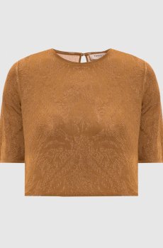 Коричневый топ в тканом узоре