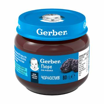 Детское фруктовое пюре Gerber Чернослив, с 6 месяцев, 80 г Детское фруктовое пюре Gerber Чернослив, с 6 месяцев, 80 г