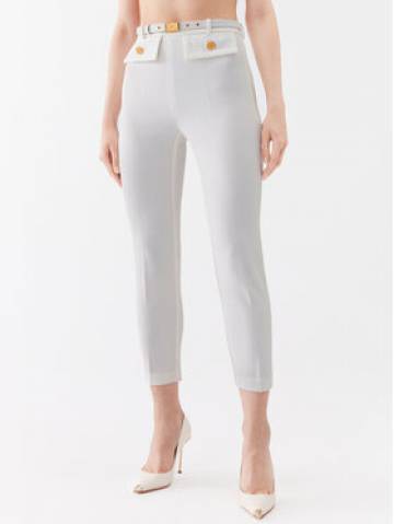 Elisabetta Franchi Штани з тканини PA-080-32E2-V350 Білий Slim Fit Elisabetta Franchi Штани з тканини PA-080-32E2-V350 Білий Slim Fit