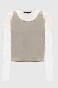 Комплект из лонглива, футболки и топа