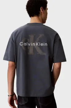 Мужская синяя футболка OVERSIZED EMBOSS MONOLOGO Синий XL Calvin Klein Jeans LV04RAB806