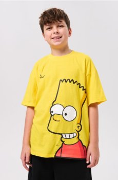 Бавовняна футболка з принтом The Simpson - жовтий