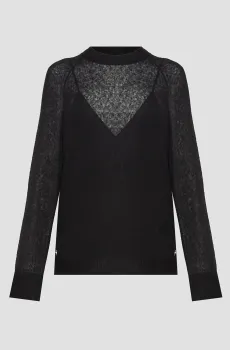 Женский черный шерстяной джемпер Черный M Guess W5RR06.Z3HQ0;JBLK