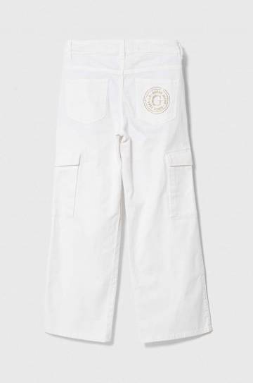 Детские брюки Guess цвет белый однотонные