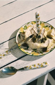 Набір столових приборів з мотивом лимонів 12 pack - жовтий