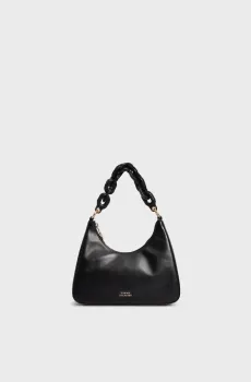 Женская черная кожаная сумка TH SOFT LEATHER SHOULDER BAG Черный ONESIZE Tommy Hilfiger AW0AW16293