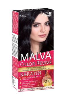 Стойкая крем-краска для волос Malva Color Revive 053 Черный, 105 мл