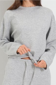 Кофта на блискавці soft touch з домішкою віскози - сірий