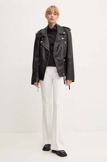 Кожаная куртка Remain Biker Leather Jacket женская цвет чёрный переходная 502123100 Кожаная куртка Remain Biker Leather Jacket женская цвет чёрный переходная 502123100
