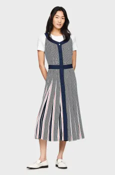 Женский сарафан в полоску THC ITHACA MONOGRAM MIDI Синий M Tommy Hilfiger WW0WW40936