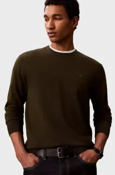 Мужской оливковый шерстяной джемпер MERINO CREW Оливковый M Calvin Klein LV04LB305G