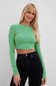 Женский топ в полоску Разноцветный M NA-KD 1044-000204