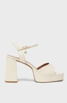 Женские белые кожаные босоножки Белый 39 MAJE MFACH00857_Ecru