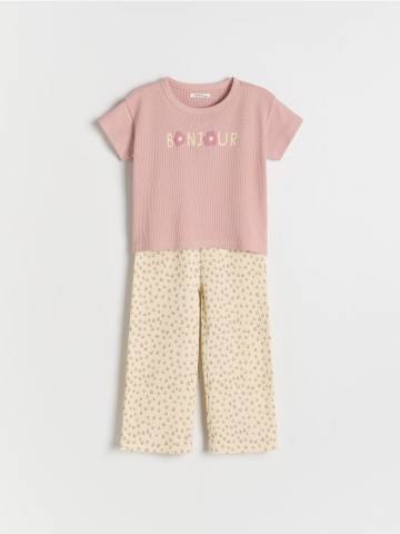 Reserved - GIRLS` T-SHIRT & TROUSERS - пильно-рожевий - 7250G-39X Reserved - GIRLS` T-SHIRT & TROUSERS - пильно-рожевий - 7250G-39X