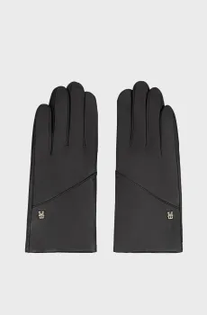 Женские черные кожаные перчатки ELEVATED CHIC Черный M-L Tommy Hilfiger AW0AW19129