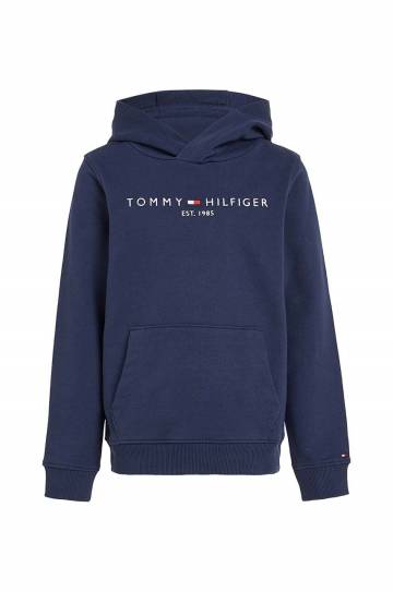 Детская хлопковая кофта Tommy Hilfiger цвет синий с аппликацией