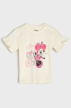 Бавовняна футболка з принтом Minnie Mouse - кремовий