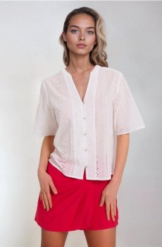 Бавовняна мереживна сорочка - білий