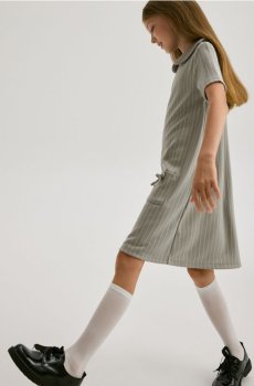 Reserved - Смугаста сукня - темно-сірий - 647CH-90X