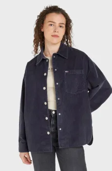 Женская темно-синяя вельветовая рубашка TJW WASHED CORD OVER EXT Синий M Tommy Jeans DW0DW18619