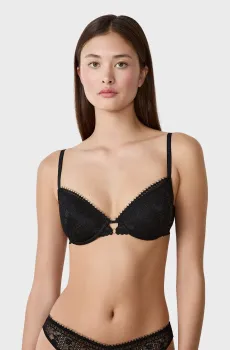 Женский черный бюстгальтер с тонкой чашкой AURA Черный 75D Etam 6554874